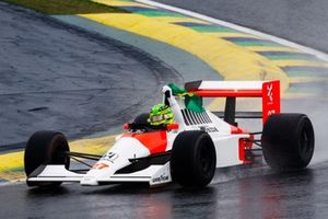 Hamilton drives Senna's McLaren